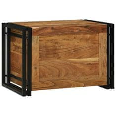 Vidaxl Shranjevalna škatla 60 x 40 x 41 cm Trd acacia les in kovina