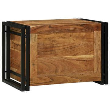 Vidaxl Shranjevalna škatla 60 x 40 x 41 cm Trd acacia les in kovina