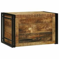 Vidaxl Shranjevalna škatla 80 x 50 x 50 cm Hrapav mango les in kovina