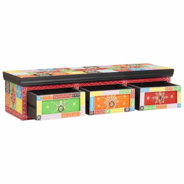 Vidaxl TV omarica večbarvno 100 x 30 x 24 cm Trden mangov les