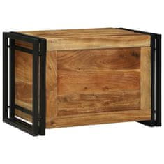 Vidaxl Shranjevalna škatla 60 x 40 x 41 cm Trd acacia les in kovina