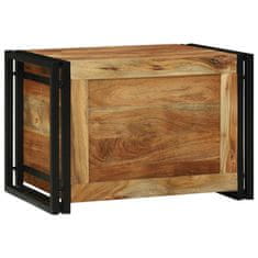 Vidaxl Shranjevalna škatla 60 x 40 x 41 cm Trd acacia les in kovina