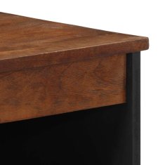 Vidaxl Strani šal s polico Rjava 60 x 33.5 x 75 cm Trden mangov les