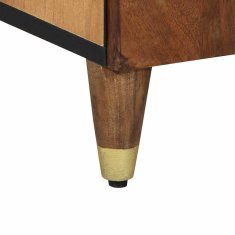 Vidaxl Strani šal s polico Rjava 60 x 33.5 x 75 cm Trden mangov les