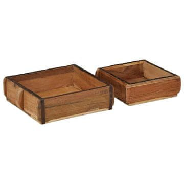 Vidaxl Pladenj s shranjevanjem 2 pcs Rjava 31 x 29 x 10 cm