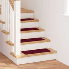Vidaxl Podloge proti zdrsu za stopnice 15 szt. Bordo rdeča 60 x 25 cm