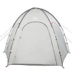 Vidaxl Bazenski šotor s streho Siva 366 x 305 x 231 cm Poliester