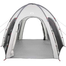 Vidaxl Bazenski šotor s streho Siva 366 x 305 x 231 cm Poliester