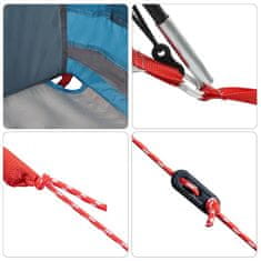 Vidaxl Družinski šotor s streho Modra in siva 721 x 335 x 212 cm