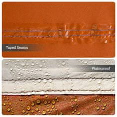 Vidaxl Družinski šotor s streho Siva in oranžna 622 x 295 x 238 cm