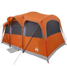 Vidaxl Družinski šotor s streho Oranžna in oranžna 435 x 255 x 216 cm