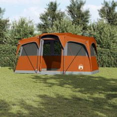 Vidaxl Družinski šotor s streho Oranžna in oranžna 435 x 255 x 216 cm