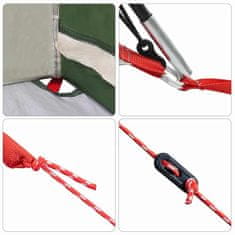 Vidaxl Družinski šotor s streho Zelena in Siva 721 x 335 x 212 cm