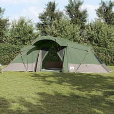 Vidaxl Družinski šotor s streho Zelena in Siva 721 x 335 x 212 cm