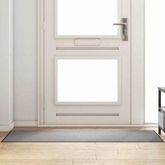 Vidaxl Doormat Siva in črna 60 x 180 cm Polipropilen in vinil