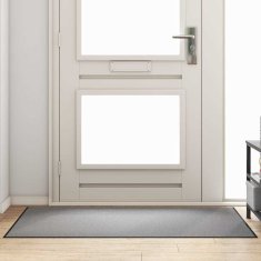 Vidaxl Doormat Siva in črna 90 x 150 cm Polipropilen in vinil