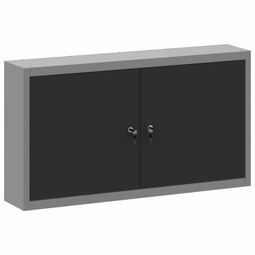Vidaxl Omara za orodje s polico Črna in siva 100 x 20 x 55 cm