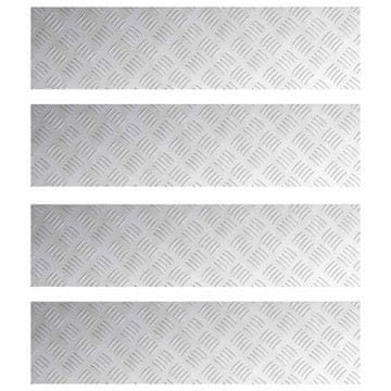 Vidaxl Stopnice Pravokotna 4 szt. srebrna 80 x 20 cm Aluminij