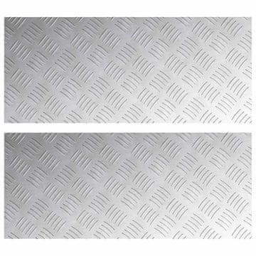 Vidaxl Stopnice Pravokotna 2 pcs srebrna 70 x 30 cm Aluminij