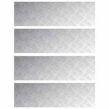 Vidaxl Stopnice Pravokotna 4 pcs srebrna 100 x 30 cm Aluminij