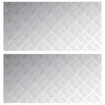 Vidaxl Stopnice Pravokotna 2 szt. srebrna 100 x 50 cm Aluminij