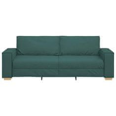 Vidaxl 3-sedežna sedežna z blazino Temno zelena 220 x 78 x 84 cm blago