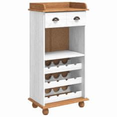 Vidaxl Omara za vino ASKIM Bela 57 x 37 x 114 cm Trdna borovina