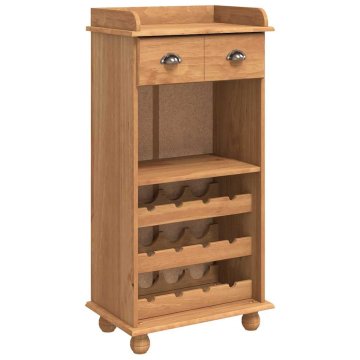 Vidaxl Omara za vino ASKIM Rjava 57 x 37 x 114 cm Trdna borovina