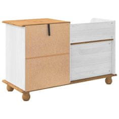 Vidaxl Shrambna klopa za vhod s predalom ASKIM Bela 100 x 39 x 62 cm