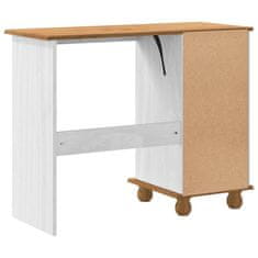 Vidaxl Miza s predalom ASKIM Bela 95 x 40 x 75 cm Trdna borovina