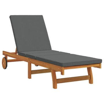 Vidaxl Ležalnik Rjava 199 x 63 x 85 cm Masiven les akacije