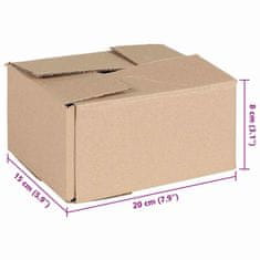 Vidaxl Zložljiva Škatla 50 kos 20x15x10 cm Karton