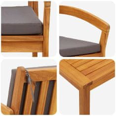 Vidaxl Bistro komplet Rjava 45 x 45 x 38cm Trden akacijev les