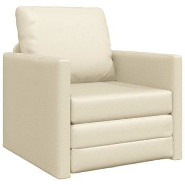 Vidaxl Sofa postelja krema 74 x 77 x 81 cm Žamet