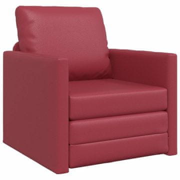 Vidaxl Sofa postelja Vinorodna rdeča 74 x 77 x 81 cm Žamet
