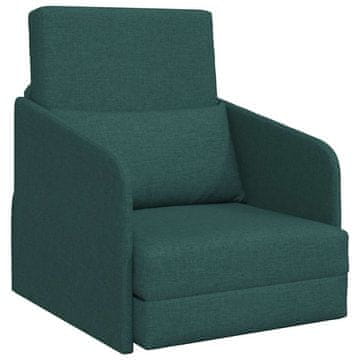 Vidaxl Sofa postelja Temno zelena 65 x 80 x 83 cm Žamet