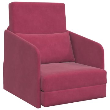 Vidaxl Sofa postelja Vinorodna rdeča 65 x 80 x 83 cm Žamet