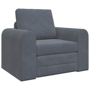 Vidaxl Sofa postelja Temno siva 98 x 71 x 83 cm Žamet