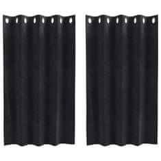 Vidaxl Zavese z zavesami 2 pcs Črna 140 x 140 cm Žamet