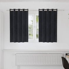 Vidaxl Zavese z zavesami 2 pcs Črna 140 x 140 cm Žamet
