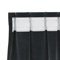 Vidaxl Zavese z zavesami 2 pcs Črna 140 x 225 cm Žamet