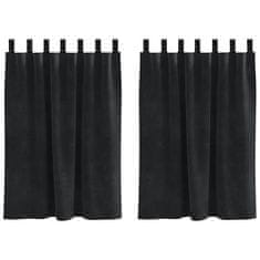 Vidaxl Zavese z zavesami 2 pcs Črna 140 x 140 cm Žamet