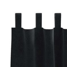 Vidaxl Zavese z zavesami 2 pcs Črna 140 x 225 cm Žamet