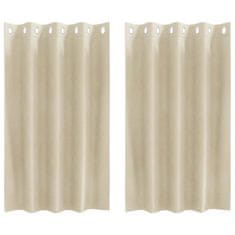 Vidaxl Zavese z zavesami 2 pcs krema 140 x 140 cm Žamet