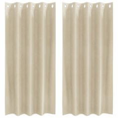 Vidaxl Zavese z zavesami 2 pcs krema 140 x 175 cm Žamet