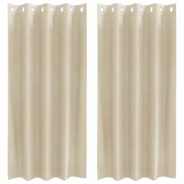 Vidaxl Zavese z zavesami 2 pcs krema 140 x 175 cm Žamet