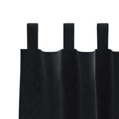 Vidaxl Zavese z zavesami 2 pcs Črna 140 x 140 cm Žamet