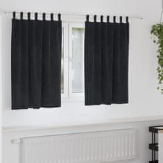 Vidaxl Zavese z zavesami 2 pcs Črna 140 x 140 cm Žamet