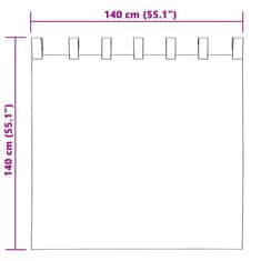 Vidaxl Zavesa z zavesami 2 pcs Šampanjec 140 x 140 cm Žamet