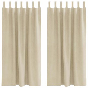 Vidaxl Zavese 2 pcs krema 140 x 175 cm Žamet